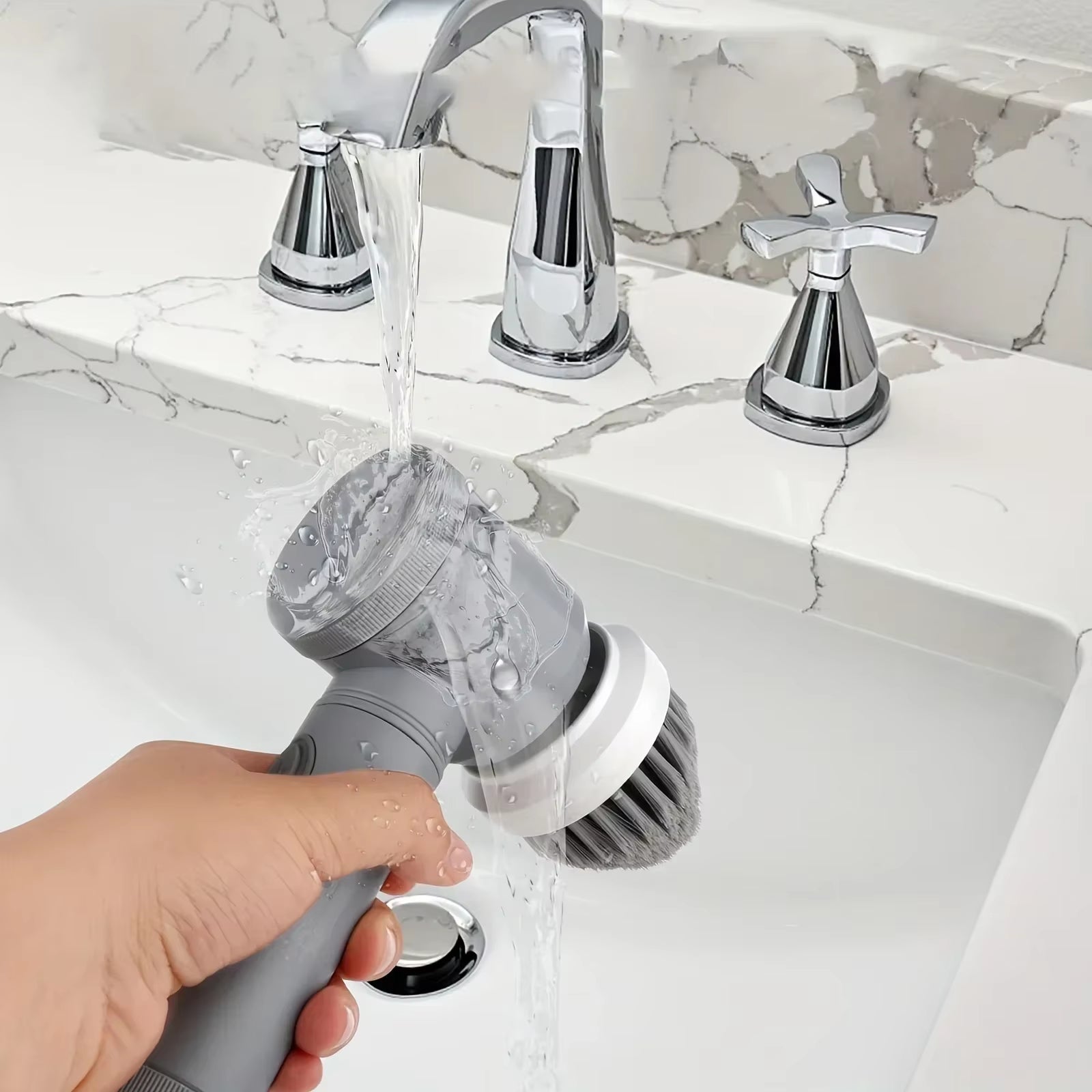 Cordless Electric Scrubber with 6 Versatile Brush Heads 